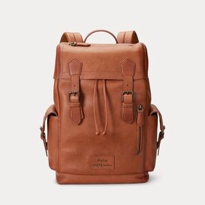 Polo Ralph Lauren Pebble Leather Backpack Saddle NWT